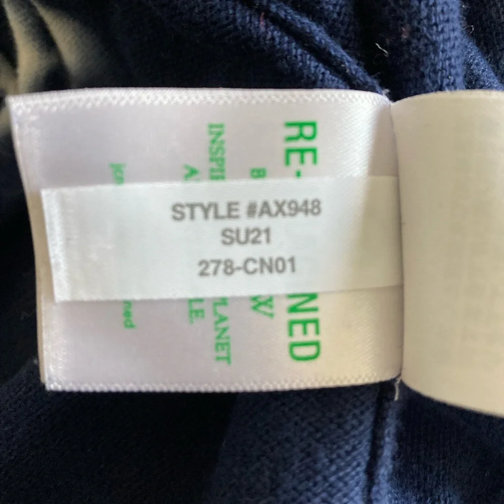 J. Crew Teddie Blue and White Long Sleeve Crew Neck Sweater, Sz S